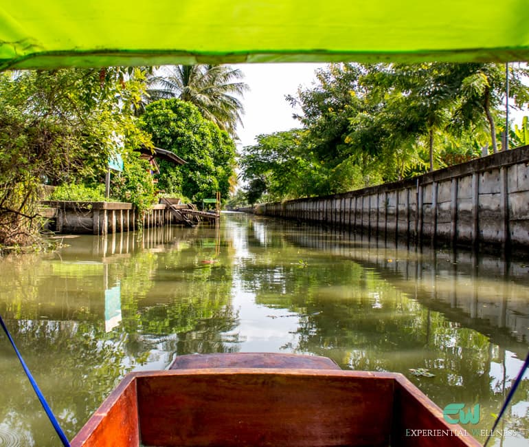 Long-tail boat on the canal