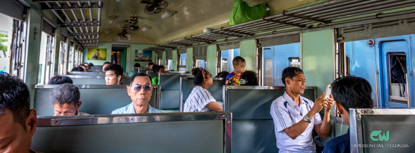 Inside of a local Bangkok Train