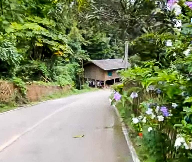 Road through the village of Mae Kampong