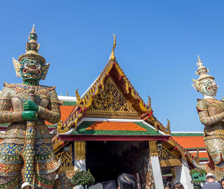 Ravana, the demon guardian, protects the Emerald Buddha Temple of evil spirits