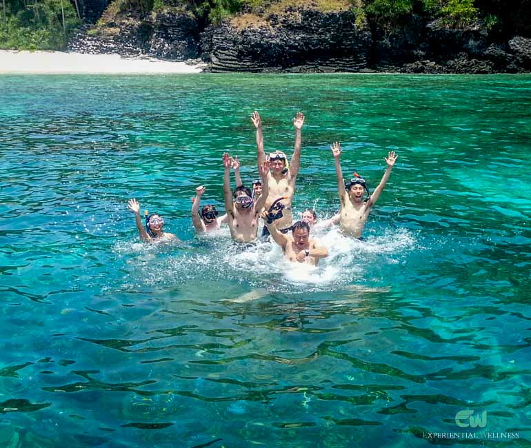 Tourists enjoy snorkeling in the South of Thailand