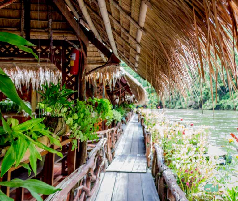 the historic Kwai river from the balcony of a floating resort