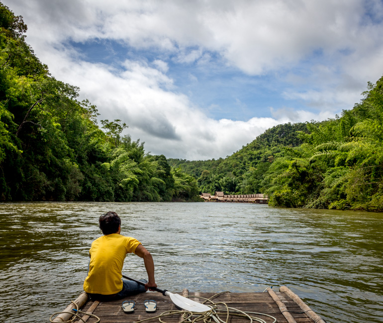Feel the wellness on a floating raft in the River Kwai