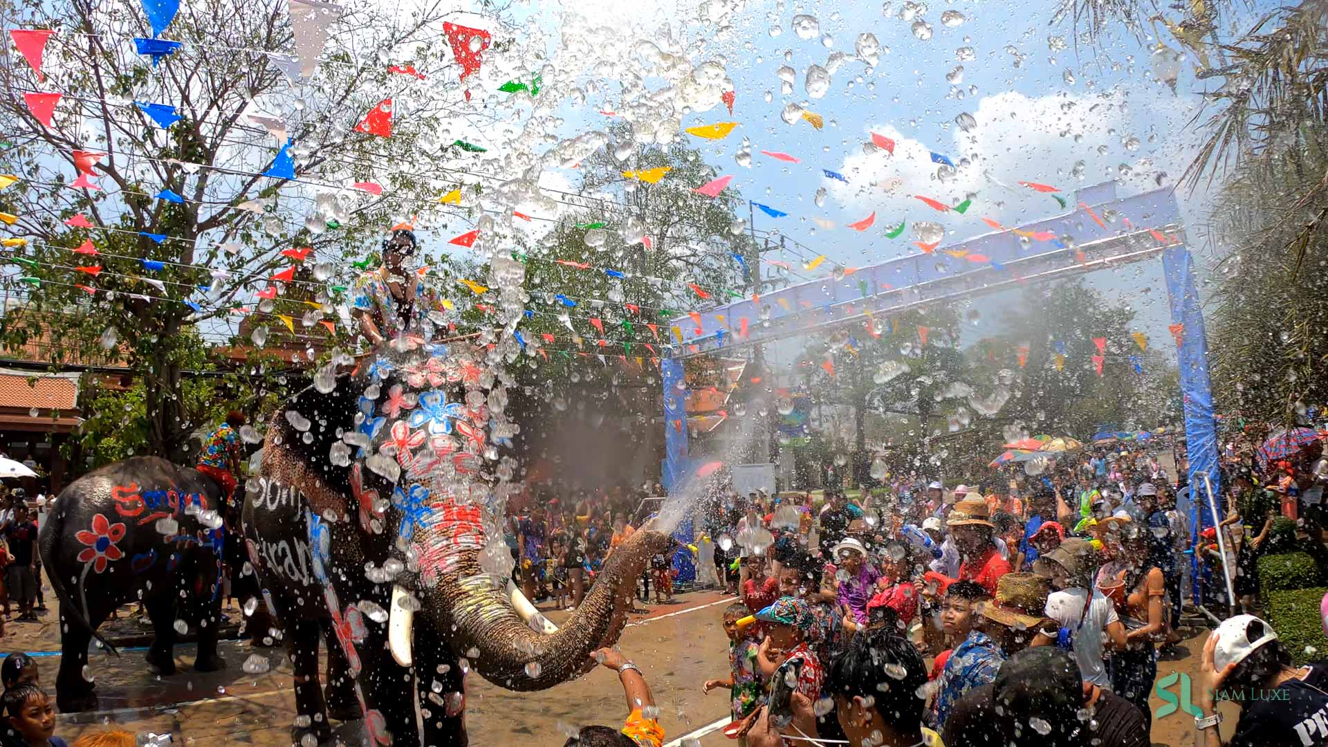 Songkran Festival with Elephant in Ayutthaya
