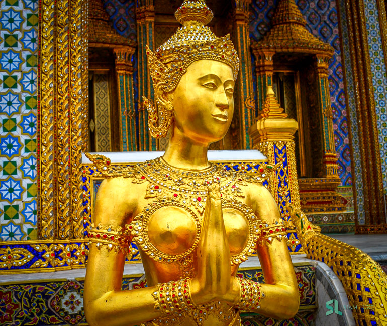 A Statue of Angel in front of Royal Pantheon at the Grand Palace